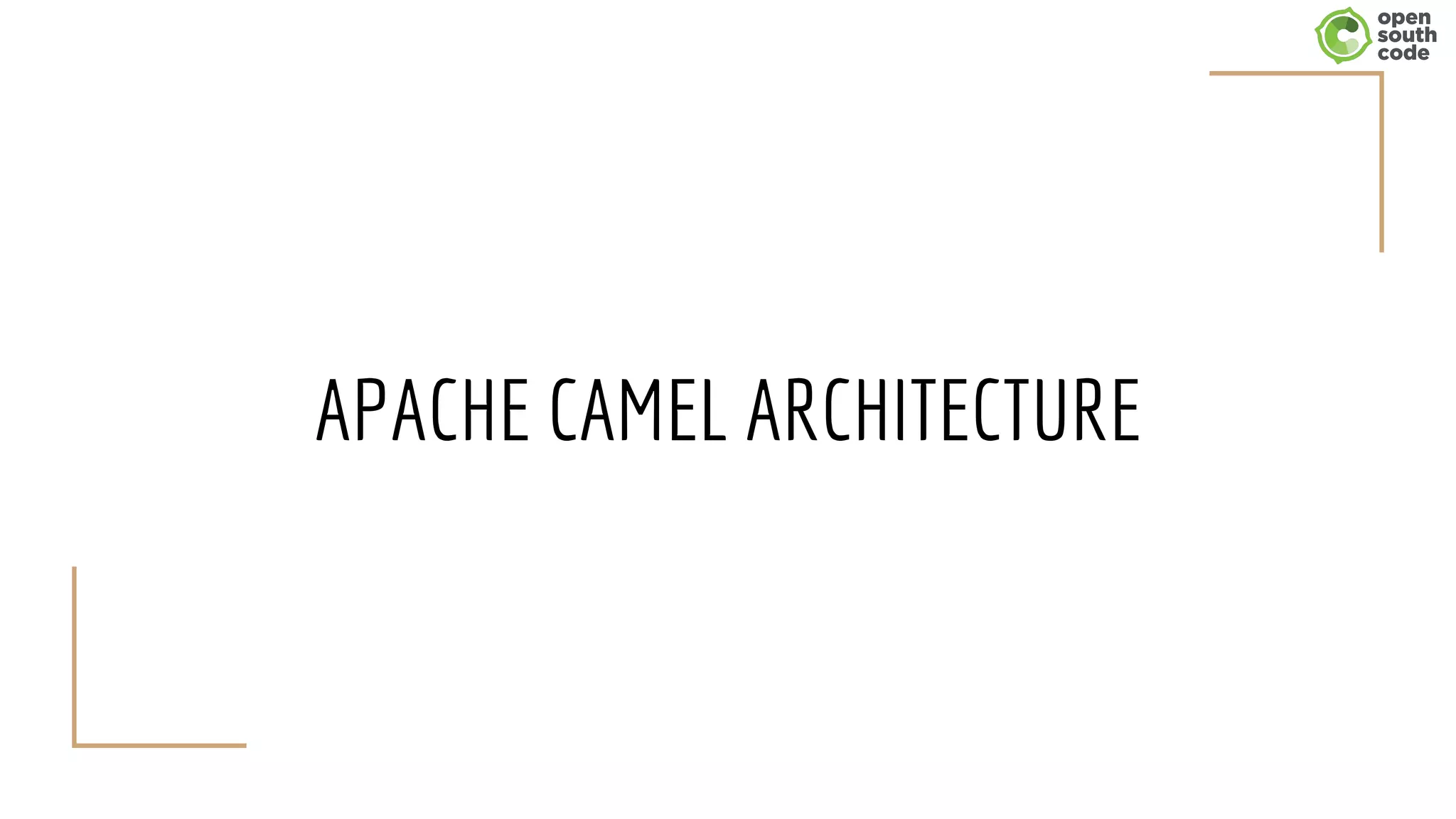 APACHE CAMEL ARCHITECTURE
 