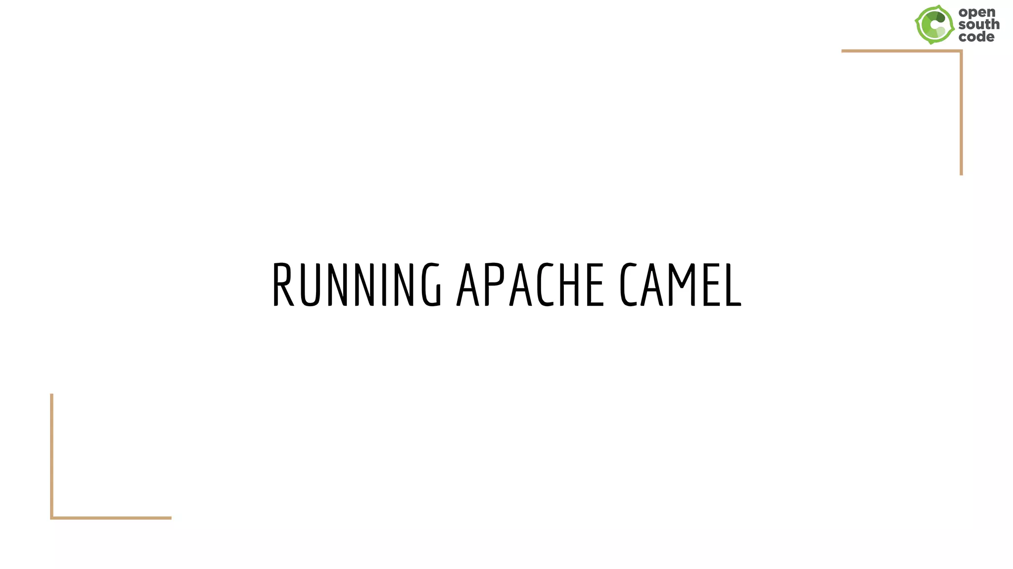RUNNING APACHE CAMEL
 