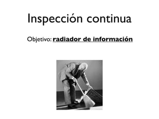 Inspección continua
Objetivo: radiador de información
 