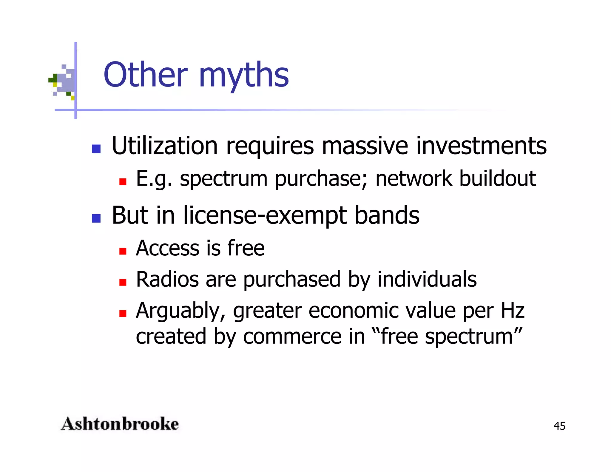 Open Spectrum - Physics, Engineering, Commerce and Politics