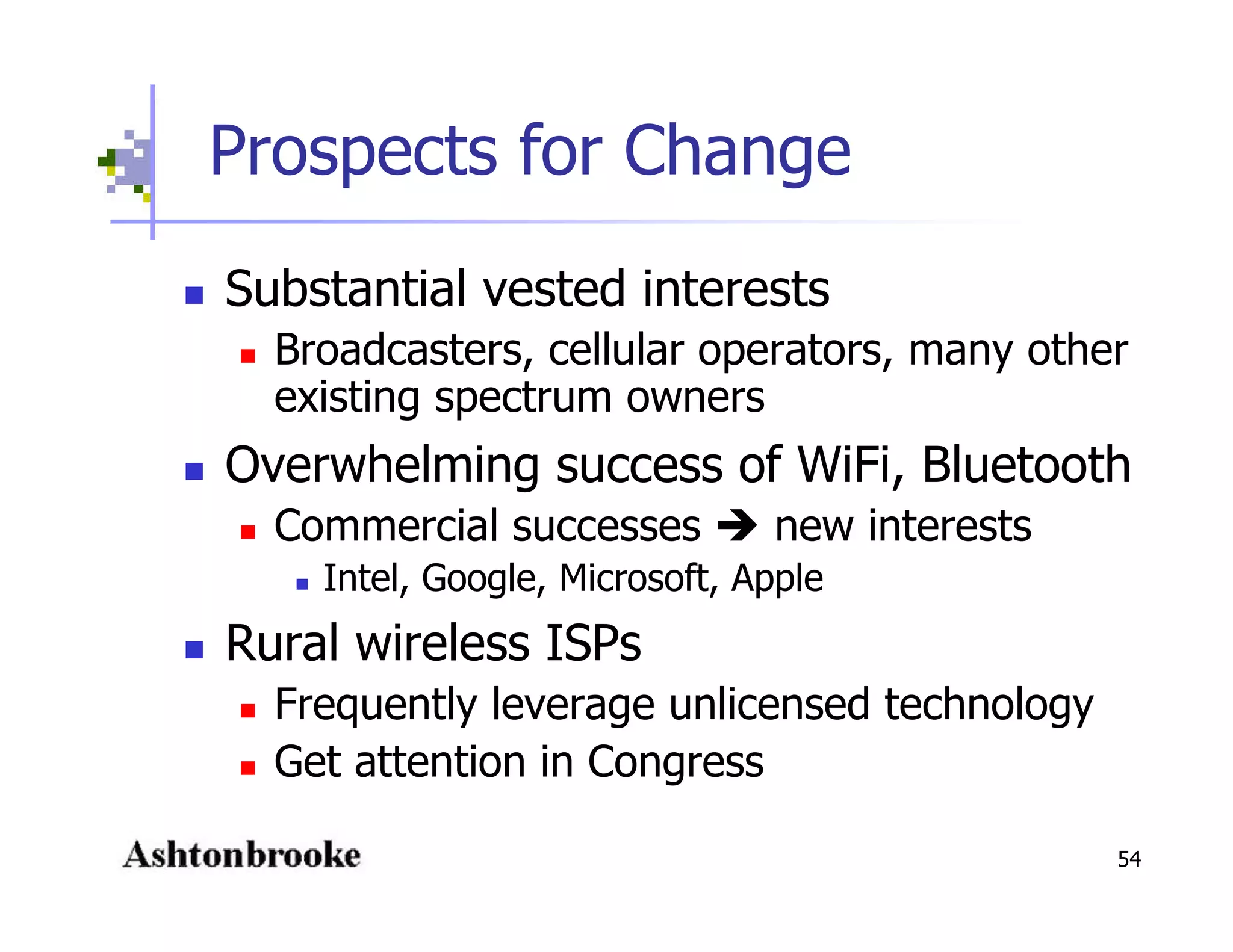 Open Spectrum - Physics, Engineering, Commerce and Politics