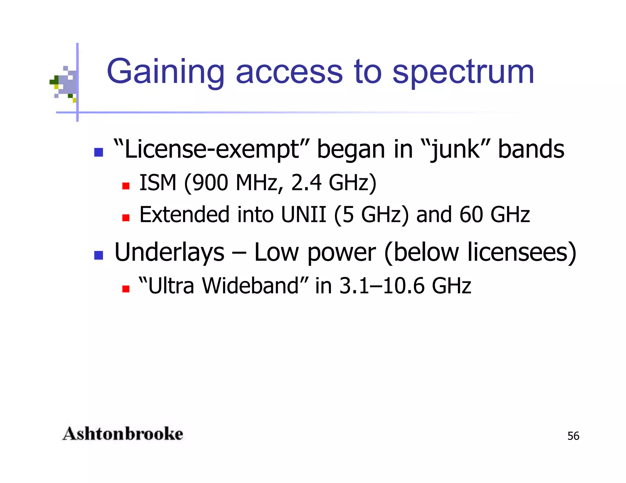 Open Spectrum - Physics, Engineering, Commerce and Politics