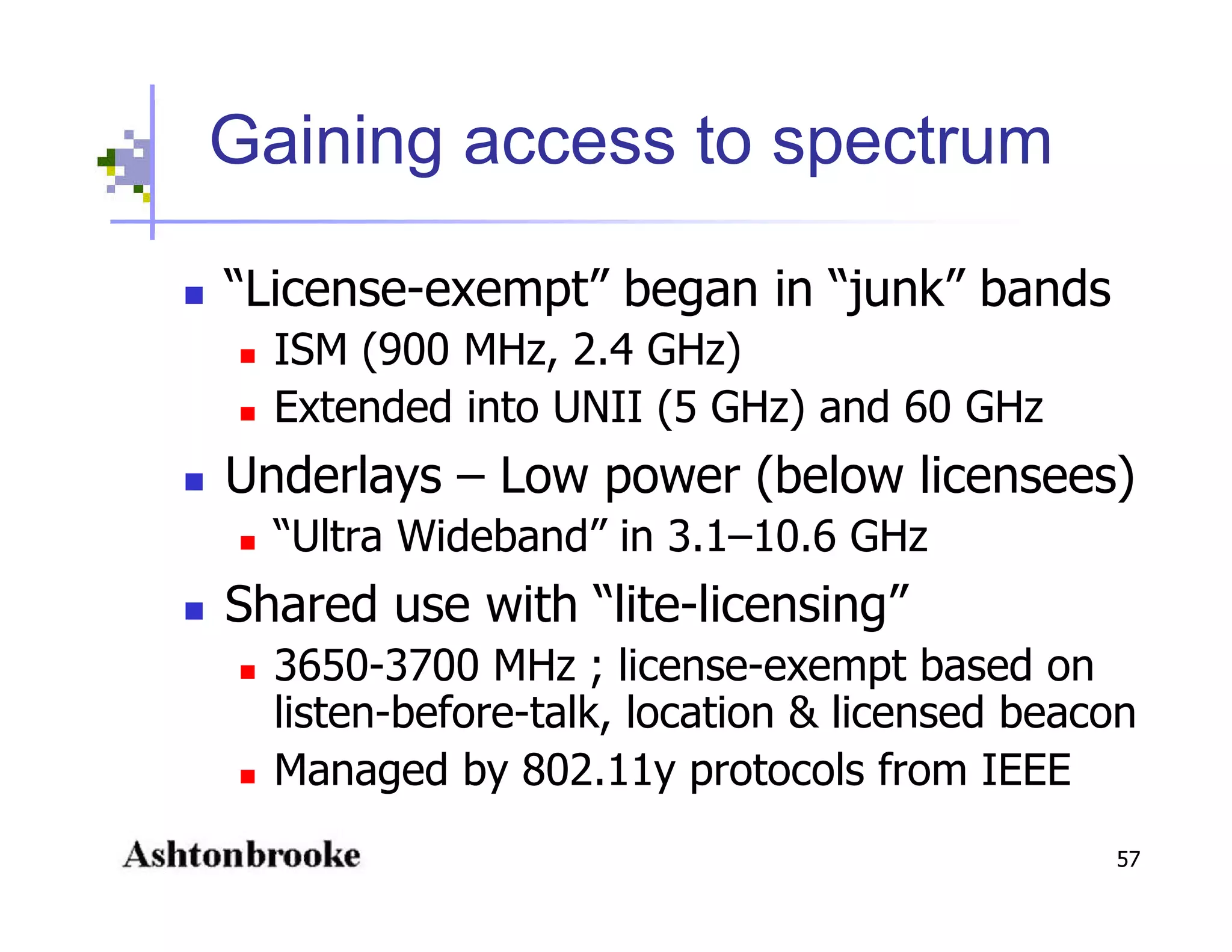 Open Spectrum - Physics, Engineering, Commerce and Politics