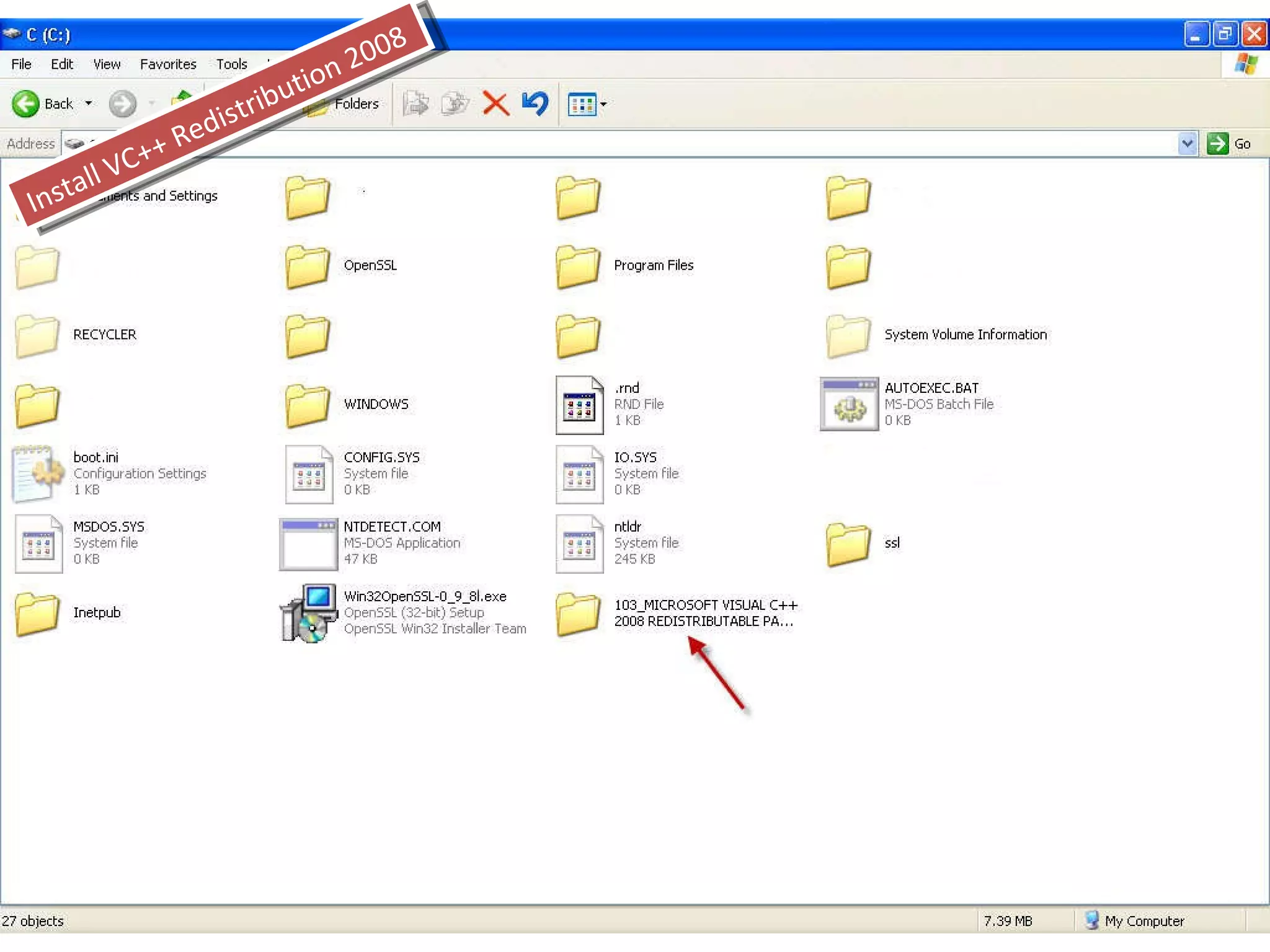 Install VC++ Redistribution 2008
