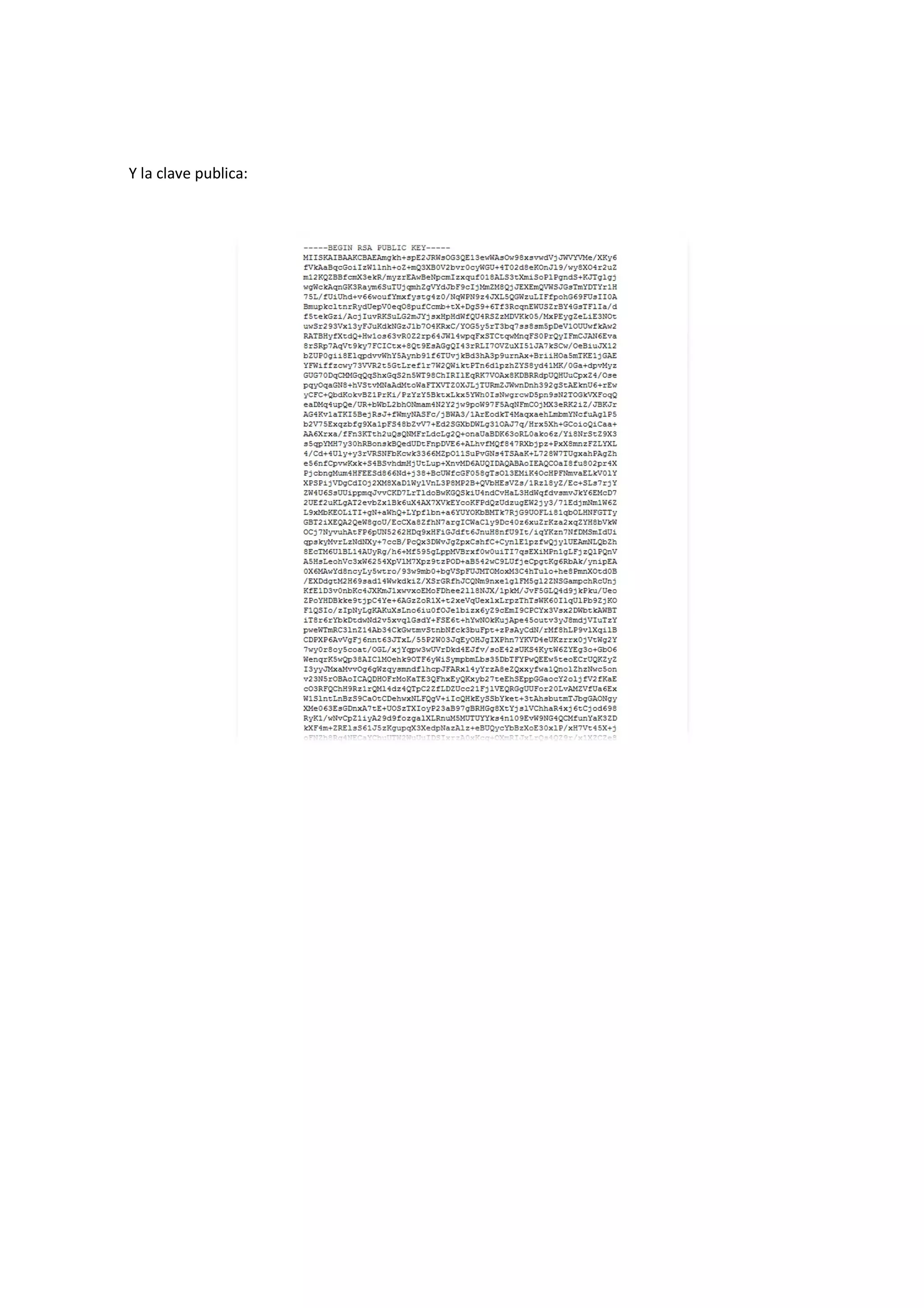 Y la clave publica:

 