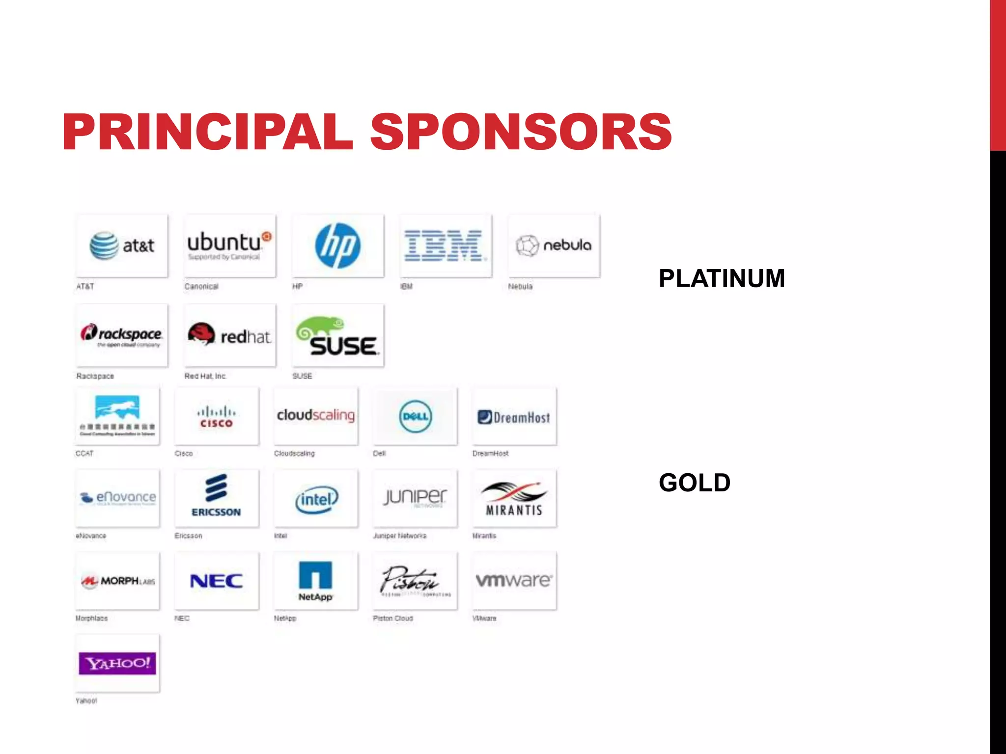 PRINCIPAL SPONSORS
PLATINUM
GOLD
 
