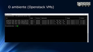 O ambiente (Openstack VMs)
 