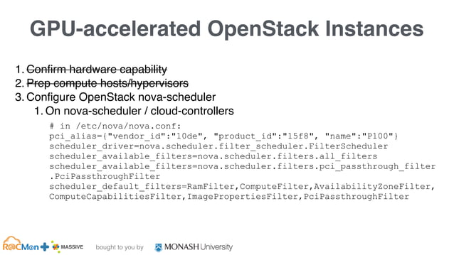 Building A GPU enabled OpenStack Cloud For HPC Blair Bethwaite 