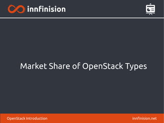 Market Share of OpenStack Types 
OpenStack Introduction innfinision.net 
 