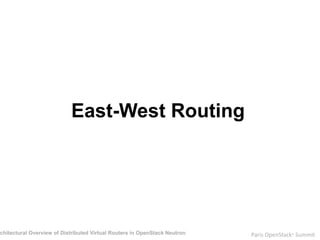 East Router Overview of Distributed Virtual Router (DVR) in Openstack/Neutron | PPTX