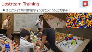 Upstream Training
 コミュニティで共同作業を行うとはどういうことかを学ぶ！
44
 