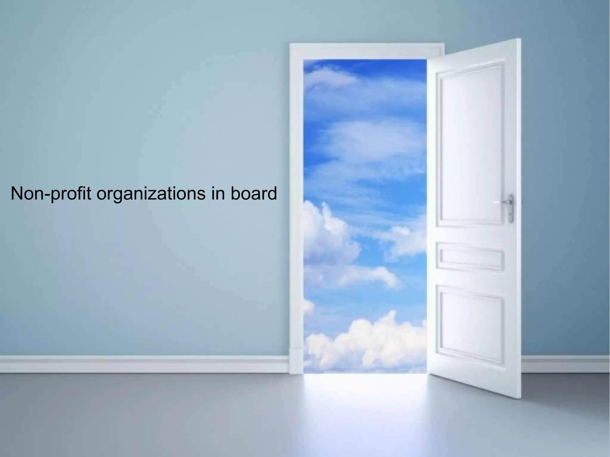 Non-profit organizations in board
