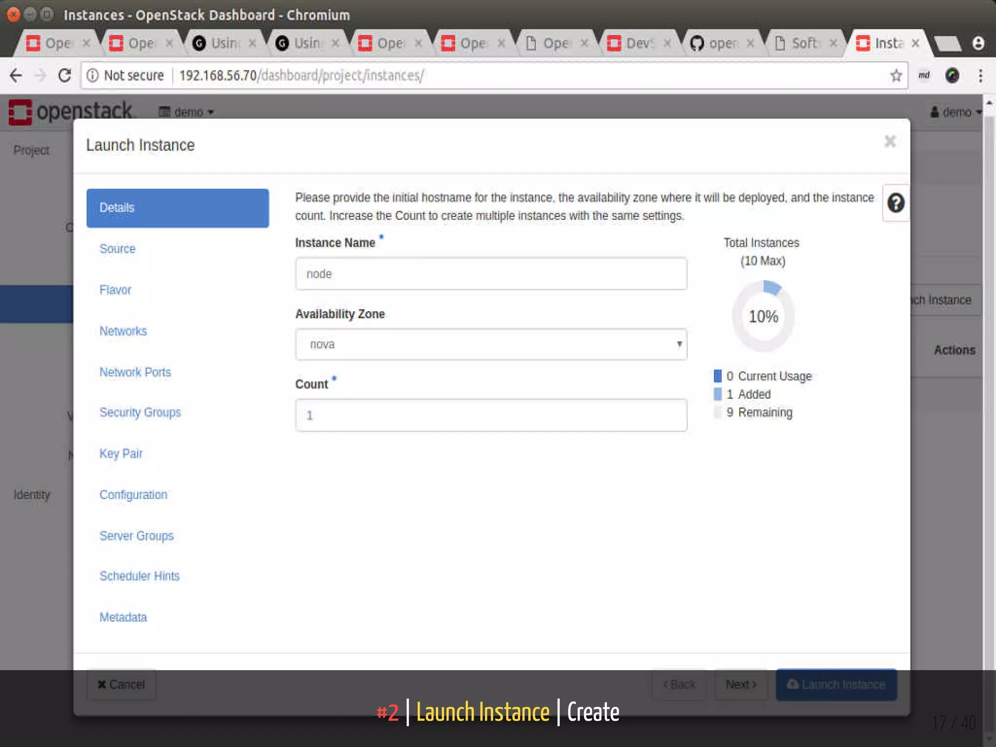 #2 | Launch Instance | Create 17 / 40
 