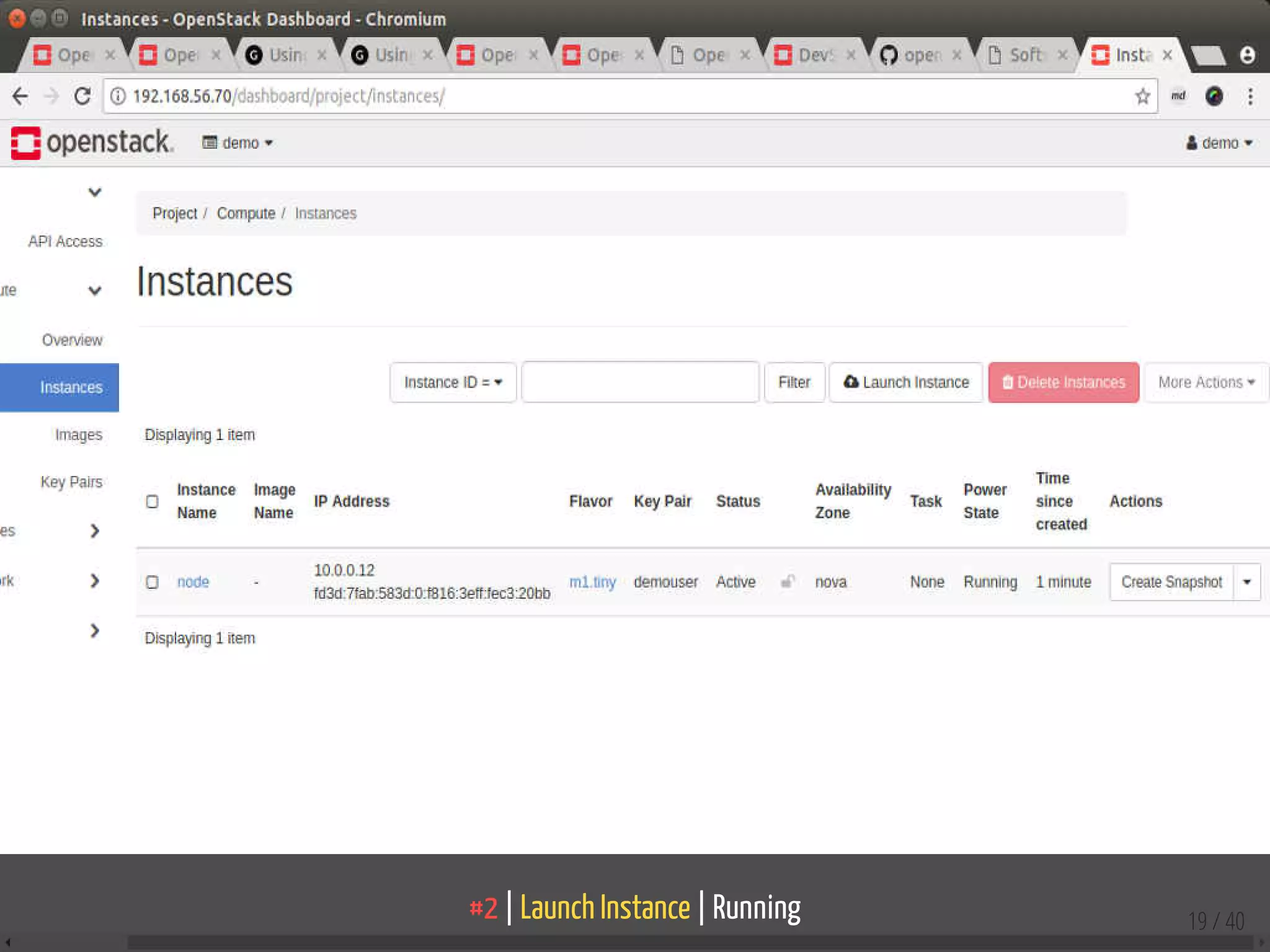 #2 | Launch Instance | Running 19 / 40
 