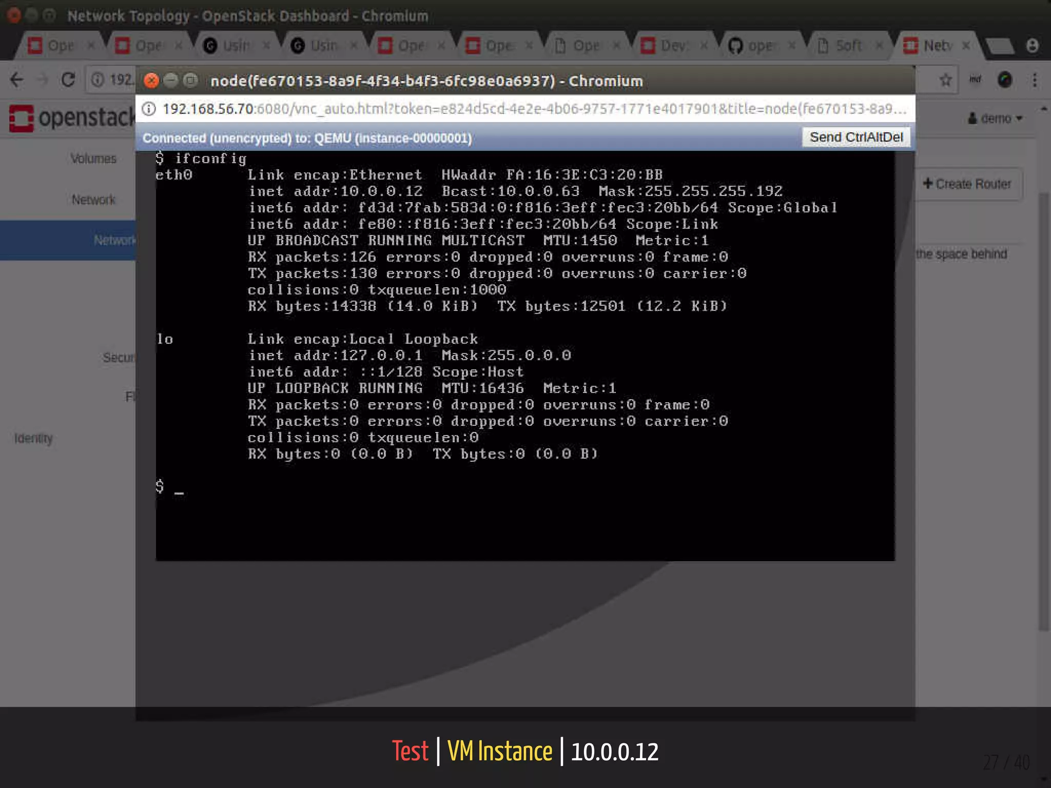 Test | VM Instance | 10.0.0.12 27 / 40
 