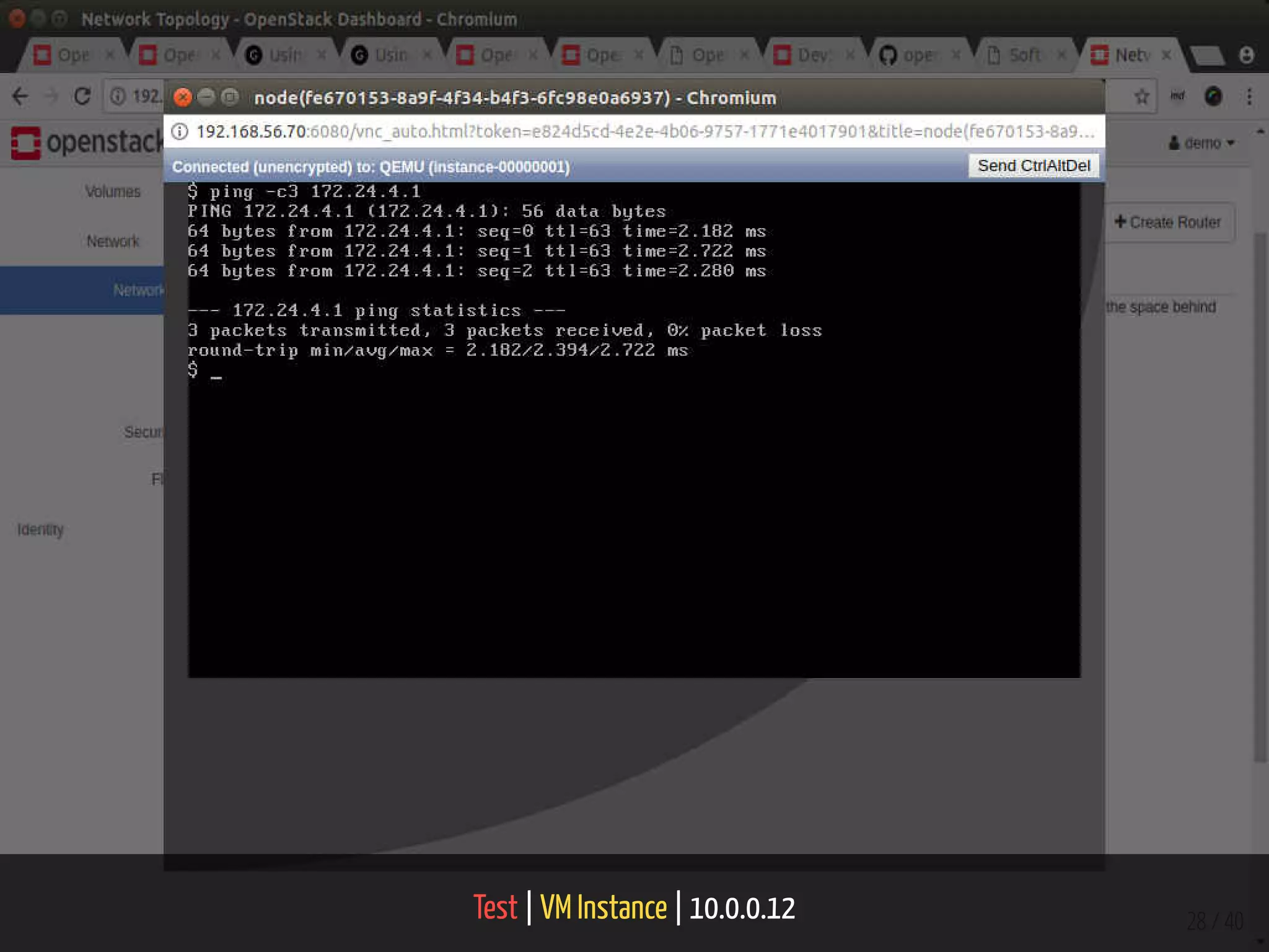 Test | VM Instance | 10.0.0.12 28 / 40
 