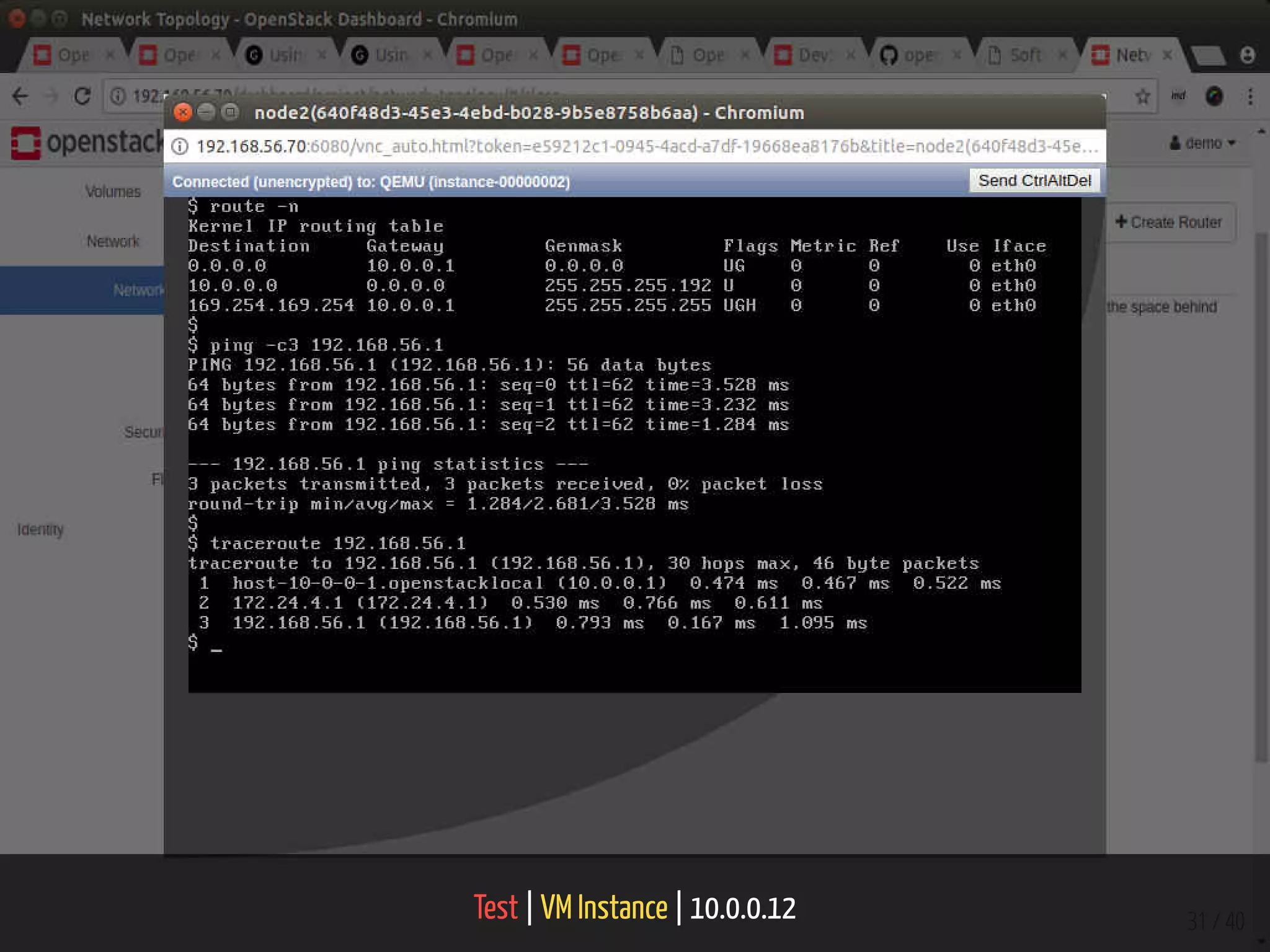Test | VM Instance | 10.0.0.12 31 / 40
 