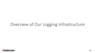 14
Overview of Our Logging Infrastructure
 