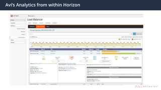 Avi’s Analytics from within Horizon
 