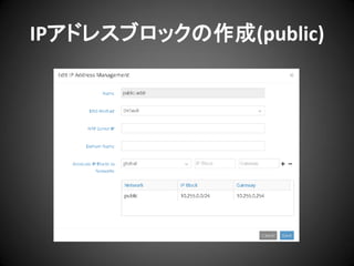 IPアドレスブロックの作成(public)

 