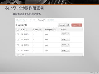 ネットワークの動作確認④
 確保すると以下のようになります。
2014/11 65
 