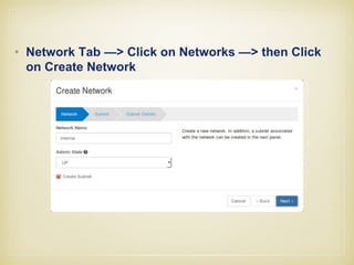 • Admin Tab –> Flavors –> Click on create Flavor.
 