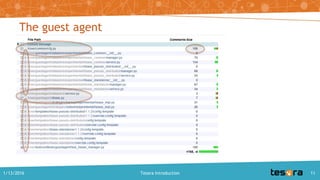 The guest agent
1/13/2016 Tesora Introduction 11
 