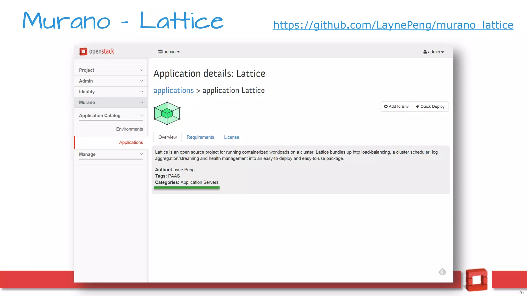 26
Murano - Lattice https://github.com/LaynePeng/murano_lattice
 