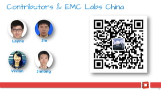 33
Contributors & EMC Labs China
Layne Jie
Vivian Jinlong
 
