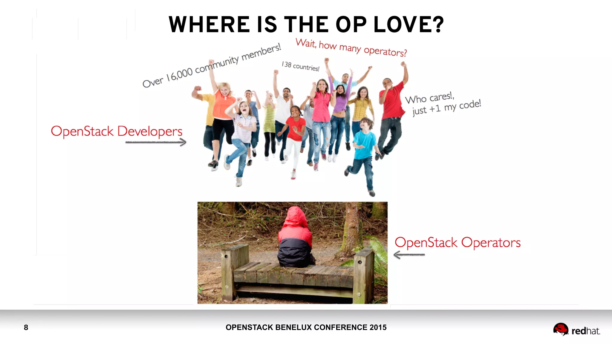 OPENSTACK BENELUX CONFERENCE 2015
WHERE IS THE OP LOVE?
8
 