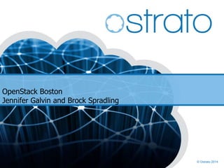 © Ostrato 2014 
OpenStack Boston 
Jennifer Galvin and Brock Spradling 
 