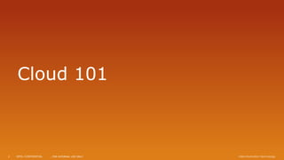 INTEL CONFIDENTIAL Intel Information Technology, FOR INTERNAL USE ONLY
Cloud 101
2
 