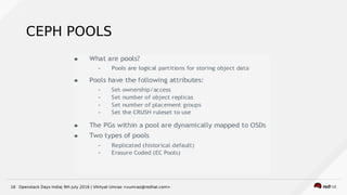 Openstack Days India| 9th July 2016 | Vikhyat Umrao <vumrao@redhat.com>18
CEPH POOLS
 