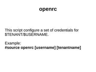 Software Openrc OpenStack DevStack Tutorial | ODP