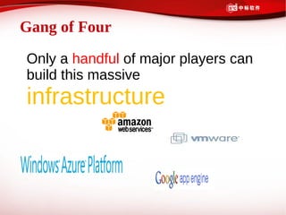 Gang of Four
Only a handful of major players can
build this massive
infrastructure
 