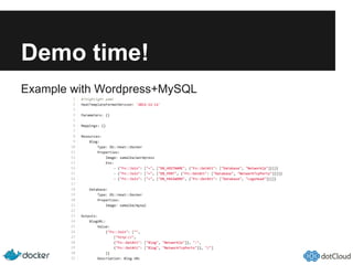 Demo time!
Example with Wordpress+MySQL
 