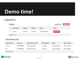 Demo time!
Oct 2013
Launch it
 