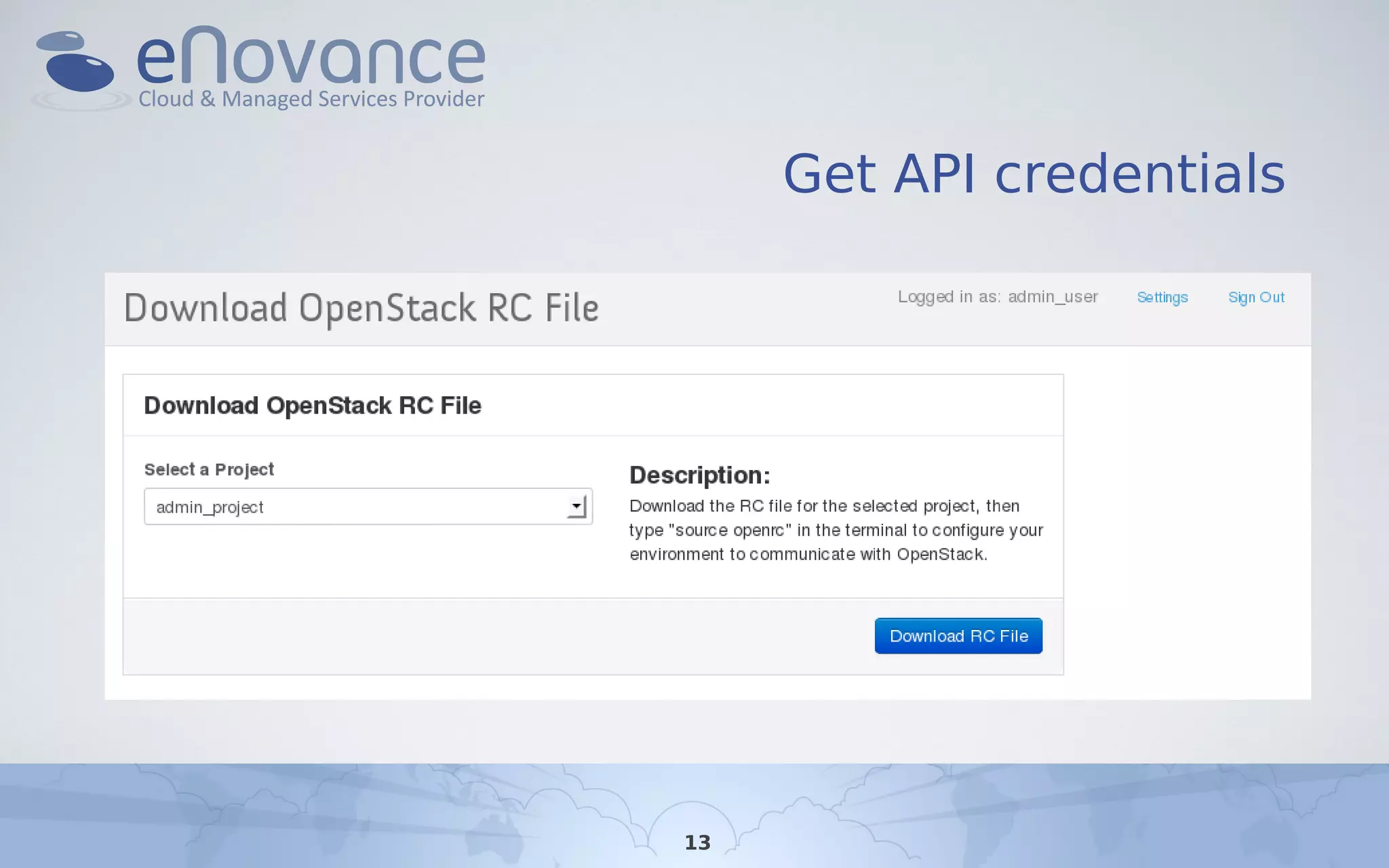 Get API credentials
13