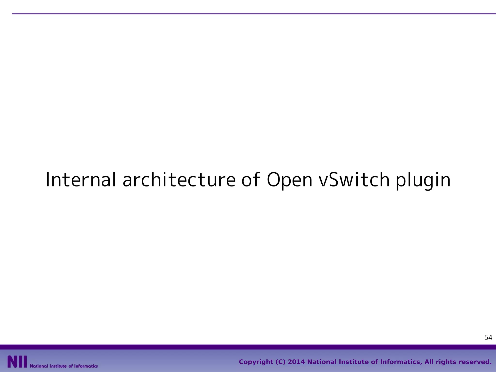 Internal architecture of Open vSwitch plugin

54
Copyright (C) 2014 National Institute of Informatics, All rights reserved.

 