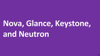 Nova, Glance, Keystone,
and Neutron
36
 