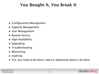 Patches/Upgrades




July 26th, 2012
LA #openstack meetup           21
 