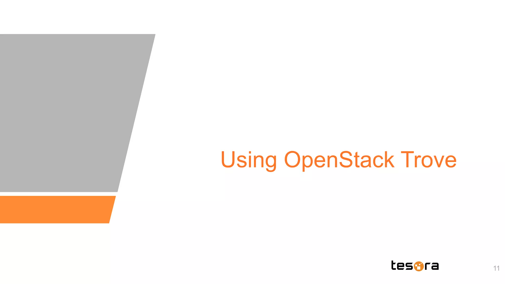 Using OpenStack Trove
11
 