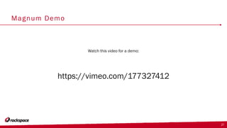 Magnum Demo
27
Watch this video for a demo:
https://vimeo.com/177327412
 