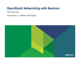 OpenStack Networking with Neutron
OVS Overview
OVS-Plugin vs. VMware NSX Plugin

© 2011 VMware Inc. All rights reserved

 