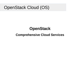OpenStack Cloud (OS)
OpenStack
Comprehensive Cloud Services
 