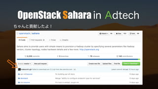 OpenStack Sahara in Adtech
ちゃんと貢献したよ！
 
