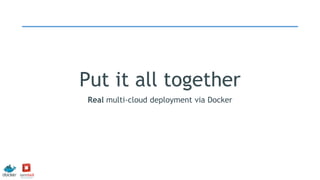 Put it all together
Real multi-cloud deployment via Docker
 