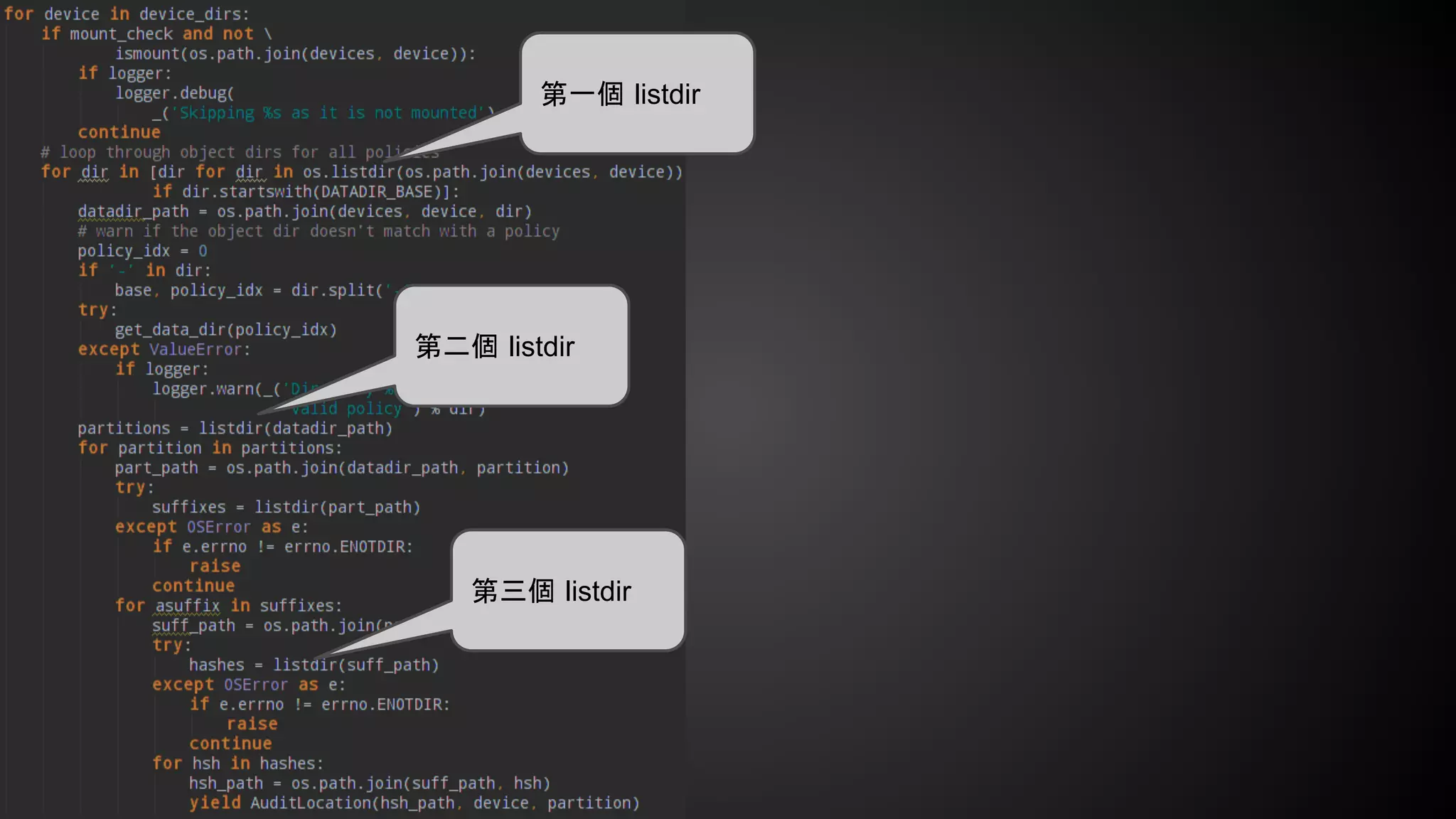 第一個 listdir
第二個 listdir
第三個 listdir
 