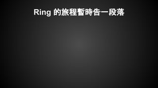 Ring 的旅程暫時告一段落
 