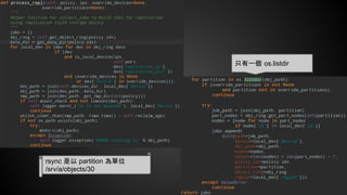 只有一個 os.listdir
rsync 是以 partition 為單位
/srv/a/objects/30
 